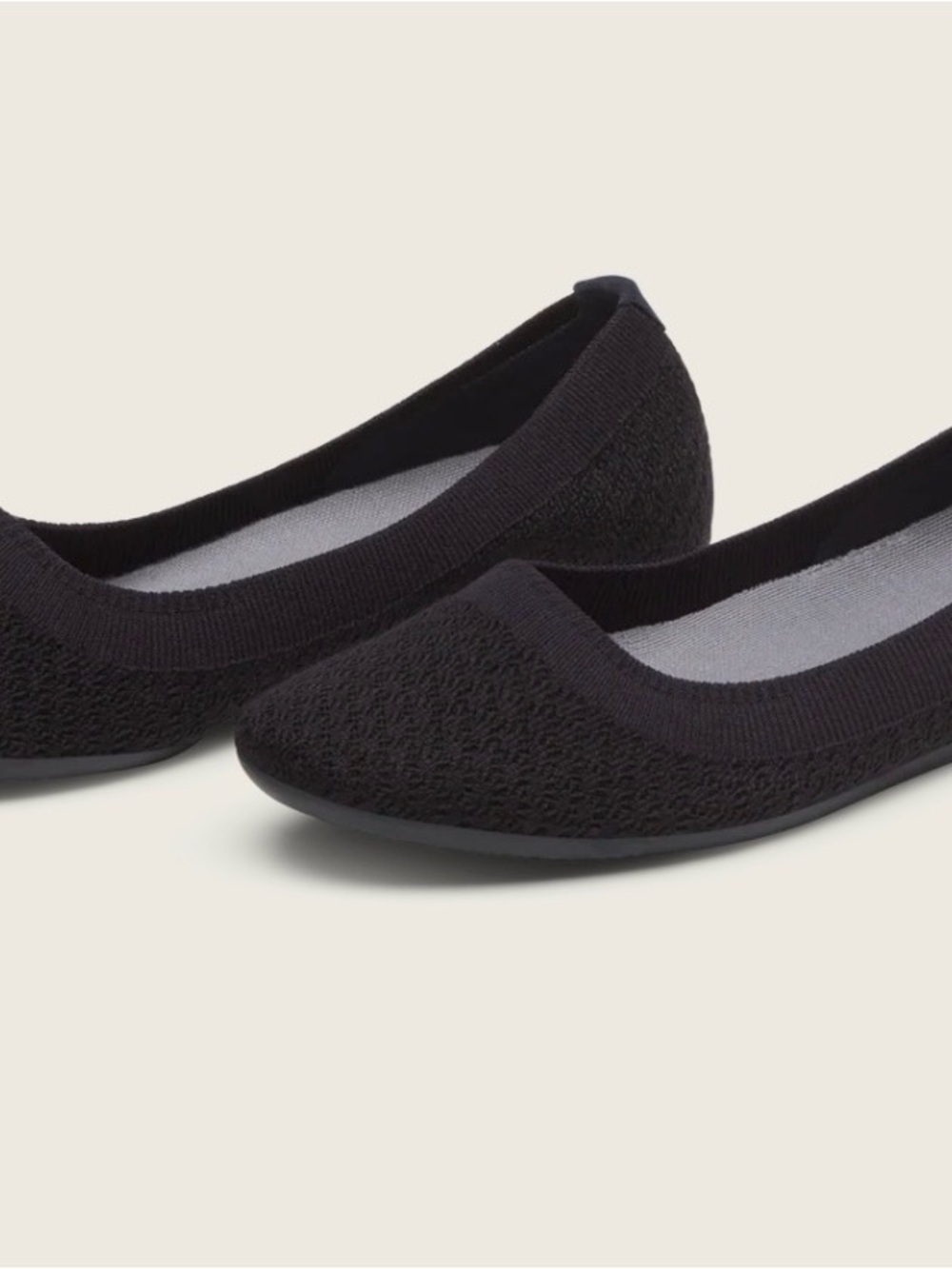 allbirds Women's Black Knit Ballet Flats
